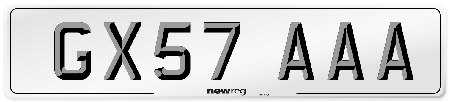 GX57 AAA Number Plate from New Reg